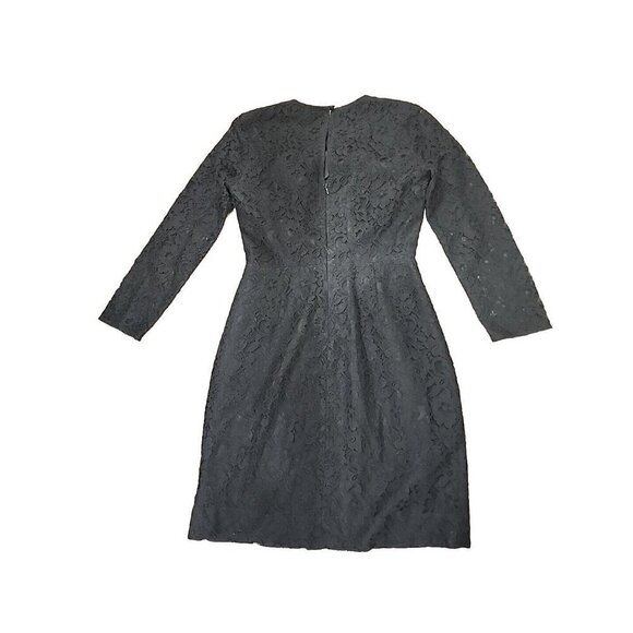J. Crew Dress Mini Black Lace Overlay Sheath 3/4 Lace Sleeve Women's 0 - Picture 3 of 8